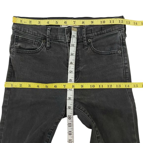 Madewell 9" High Riser Skinny Skinny Jeans Womens 25 Black Stretch Raw Hem - Picture 10 of 12